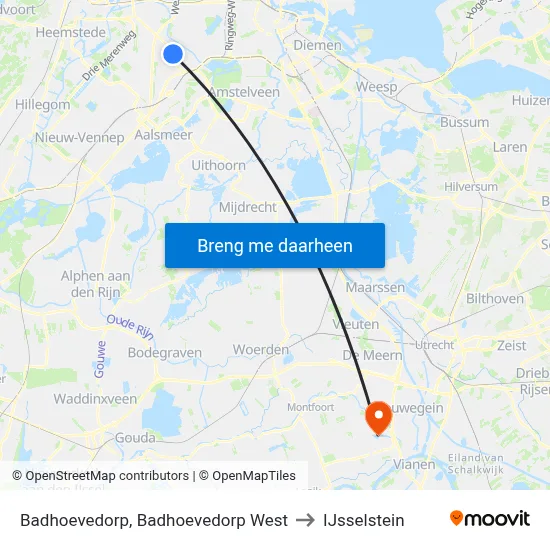 Badhoevedorp, Badhoevedorp West to IJsselstein map