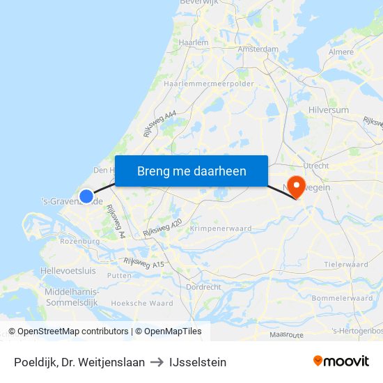 Poeldijk, Dr. Weitjenslaan to IJsselstein map