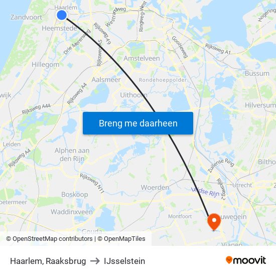 Haarlem, Raaksbrug to IJsselstein map