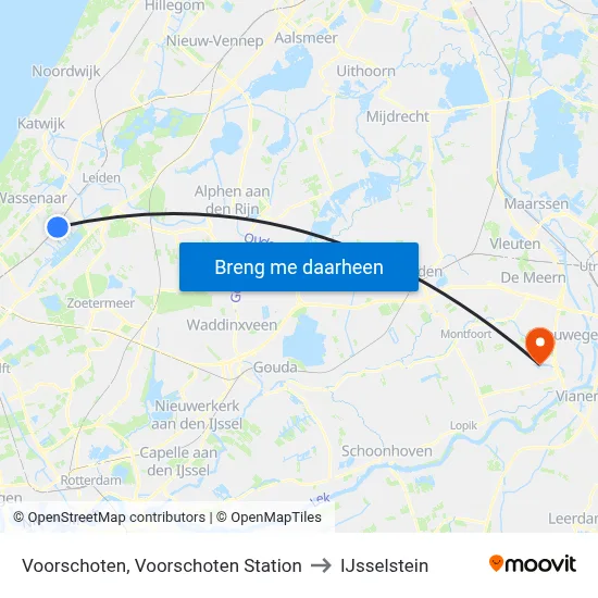 Voorschoten, Voorschoten Station to IJsselstein map