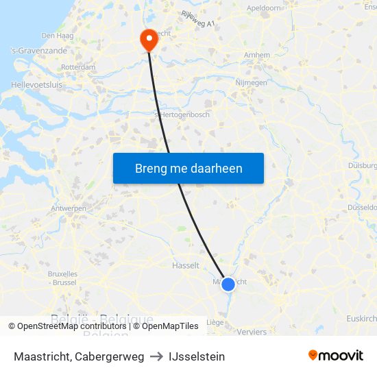 Maastricht, Cabergerweg to IJsselstein map