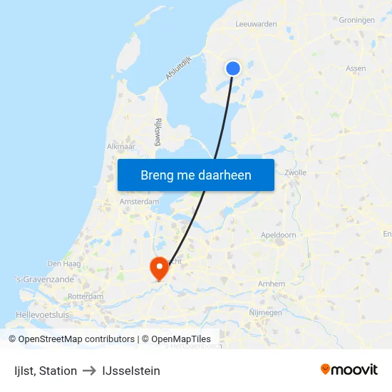 Ijlst, Station to IJsselstein map