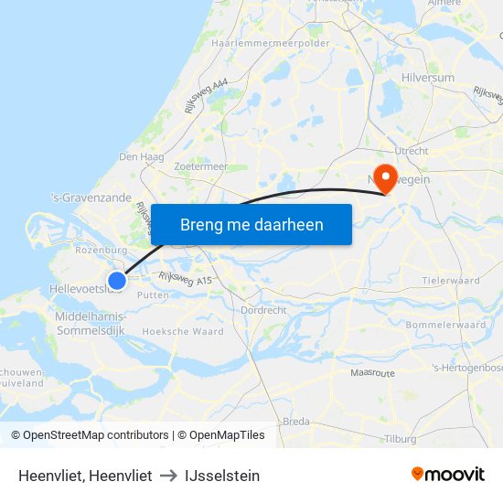 Heenvliet, Heenvliet to IJsselstein map