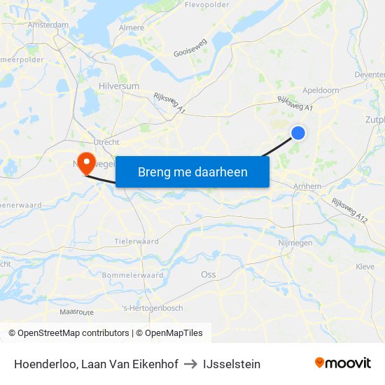 Hoenderloo, Laan Van Eikenhof to IJsselstein map