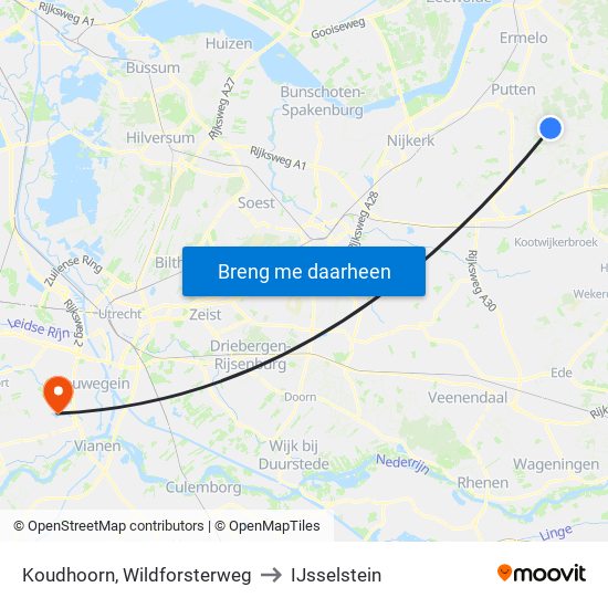 Koudhoorn, Wildforsterweg to IJsselstein map