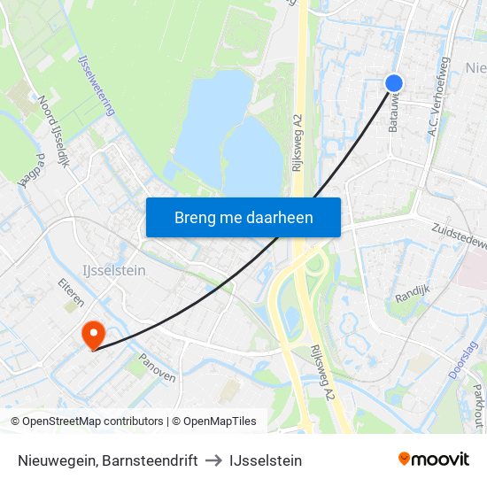 Nieuwegein, Barnsteendrift to IJsselstein map
