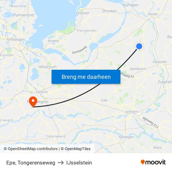 Epe, Tongerenseweg to IJsselstein map