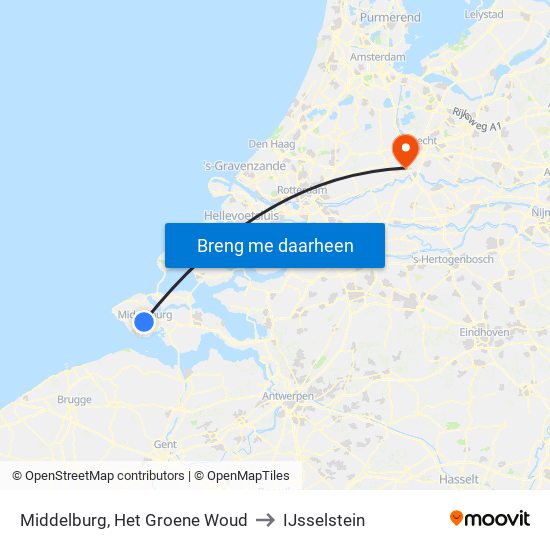 Middelburg, Het Groene Woud to IJsselstein map