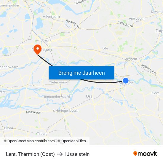 Lent, Thermion (Oost) to IJsselstein map