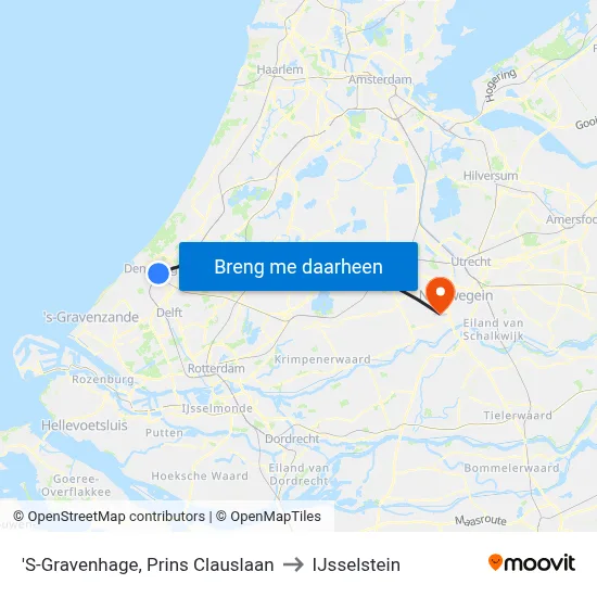 'S-Gravenhage, Prins Clauslaan to IJsselstein map
