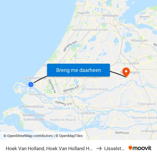 Hoek Van Holland, Hoek Van Holland Haven to IJsselstein map
