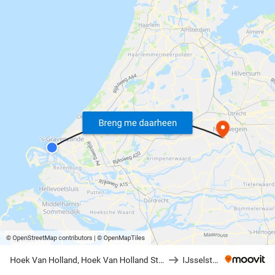 Hoek Van Holland, Hoek Van Holland Strand to IJsselstein map