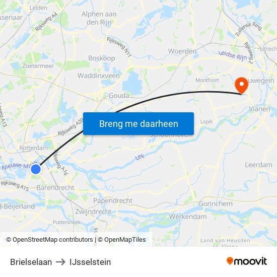 Brielselaan to IJsselstein map