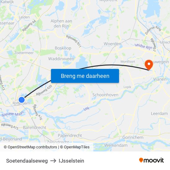 Soetendaalseweg to IJsselstein map