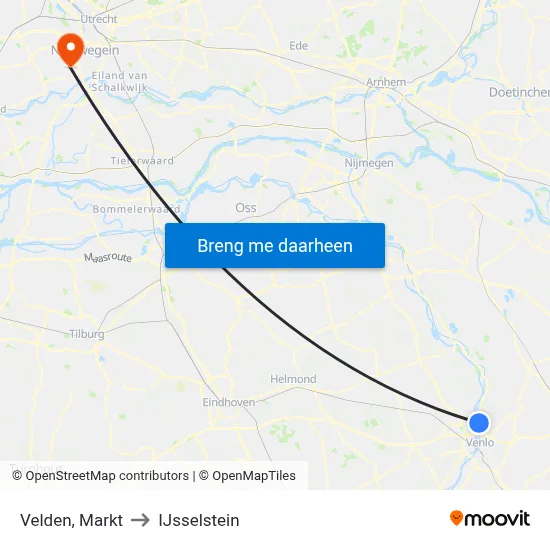 Velden, Markt to IJsselstein map