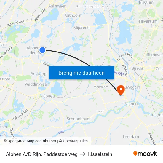 Alphen A/D Rijn, Paddestoelweg to IJsselstein map