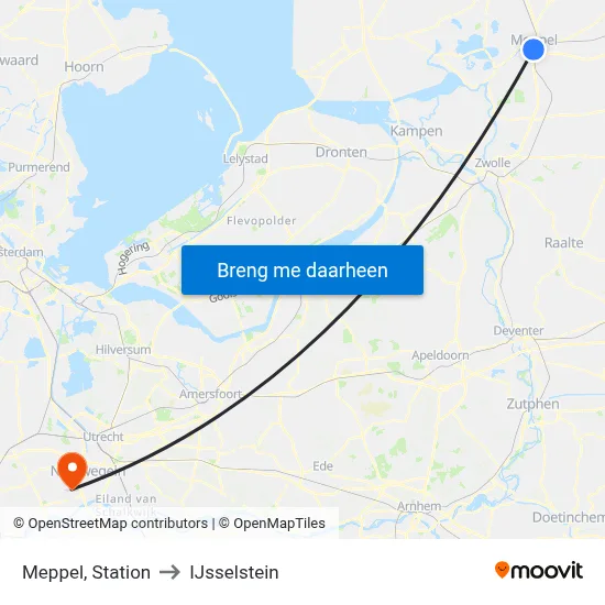 Meppel, Station to IJsselstein map