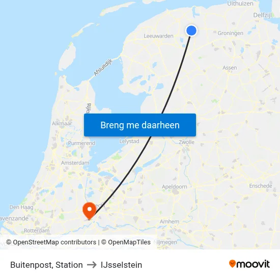 Buitenpost, Station to IJsselstein map