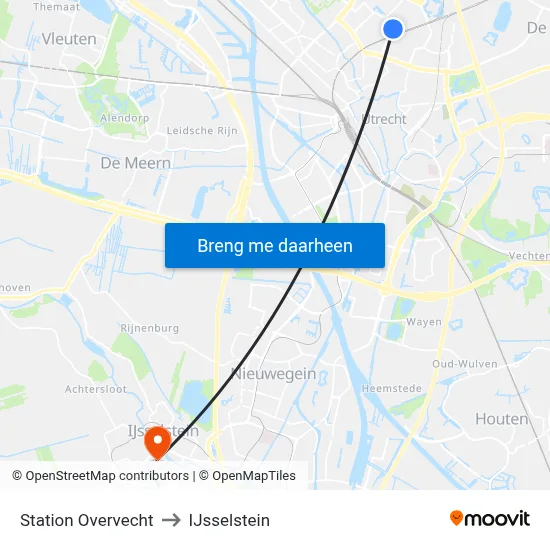 Station Overvecht to IJsselstein map