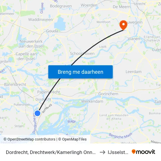 Dordrecht, Drechtwerk/Kamerlingh Onnesweg to IJsselstein map