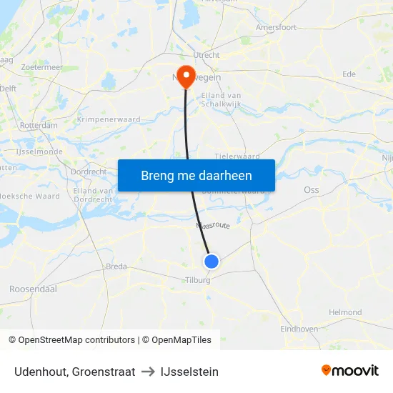 Udenhout, Groenstraat to IJsselstein map