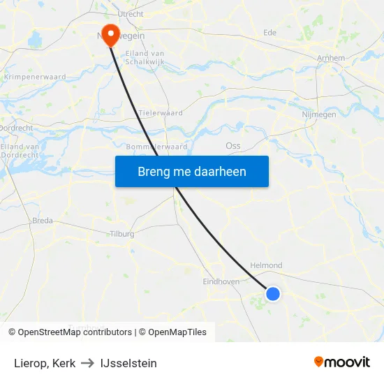 Lierop, Kerk to IJsselstein map