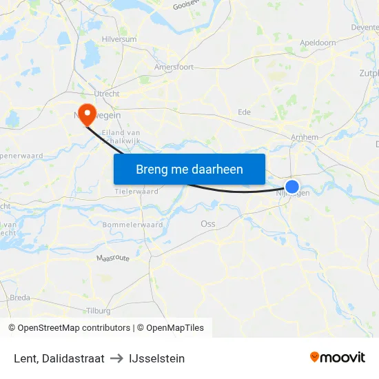 Lent, Dalidastraat to IJsselstein map