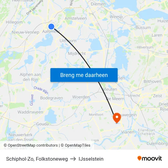 Schiphol-Zo, Folkstoneweg to IJsselstein map