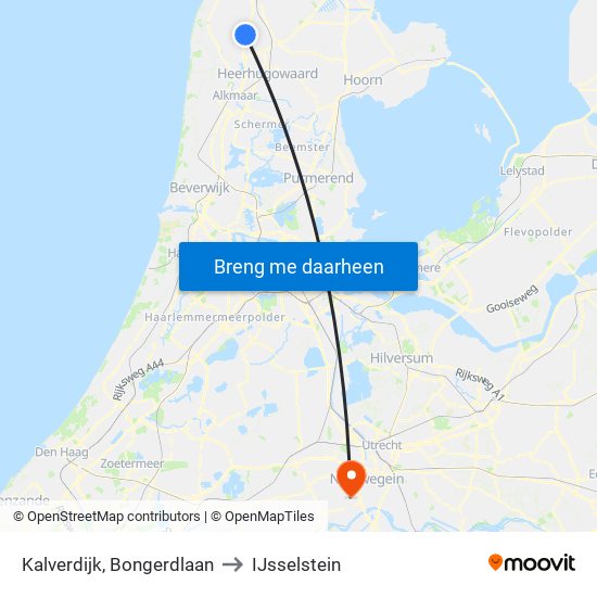 Kalverdijk, Bongerdlaan to IJsselstein map