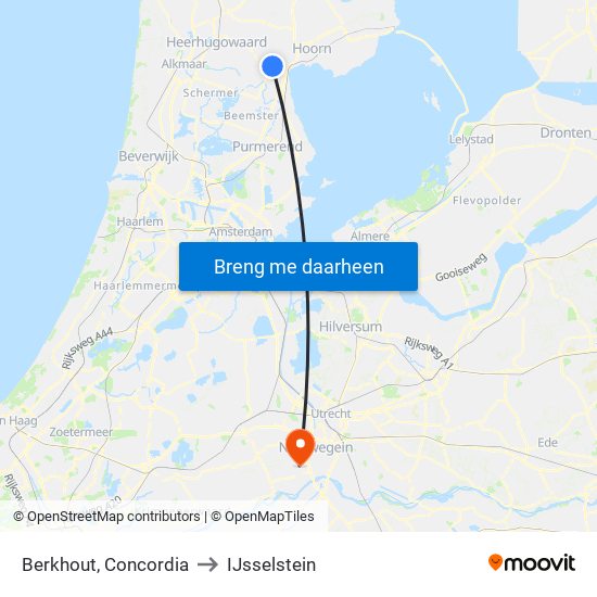 Berkhout, Concordia to IJsselstein map