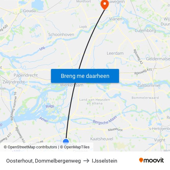 Oosterhout, Dommelbergenweg to IJsselstein map