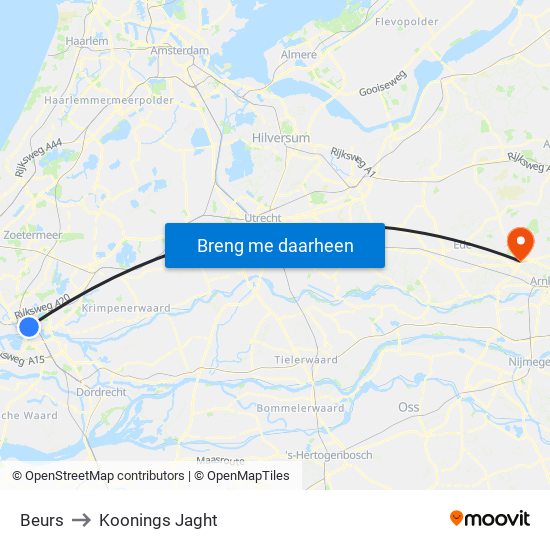 Beurs to Koonings Jaght map