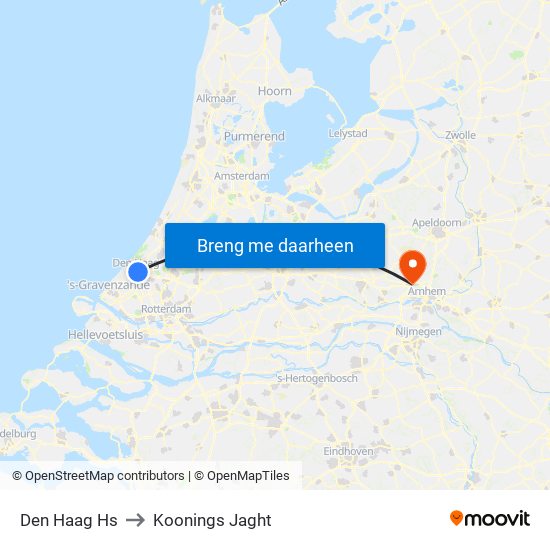 Den Haag Hs to Koonings Jaght map