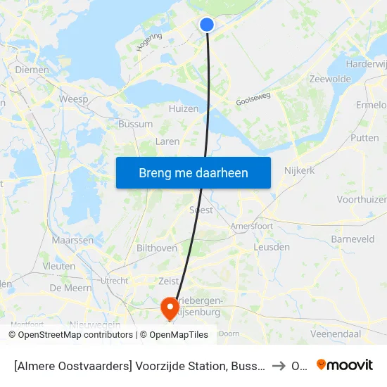 [Almere Oostvaarders] Voorzijde Station, Busstrook Ambonstraat to Odijk map