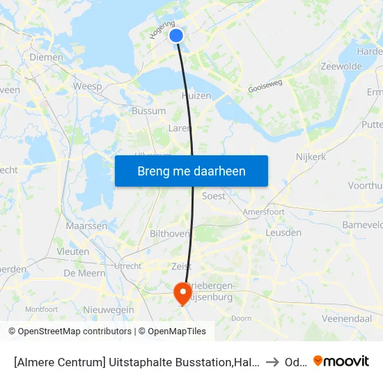 [Almere Centrum] Uitstaphalte Busstation,Haltes O,P,Q to Odijk map