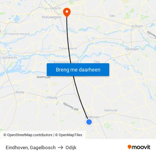 Eindhoven, Gagelbosch to Odijk map