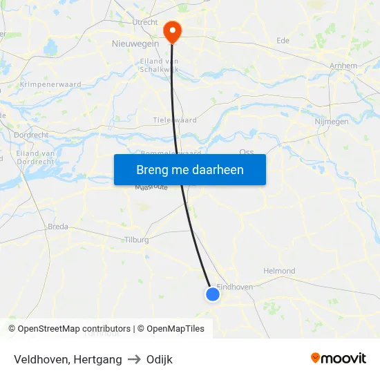 Veldhoven, Hertgang to Odijk map