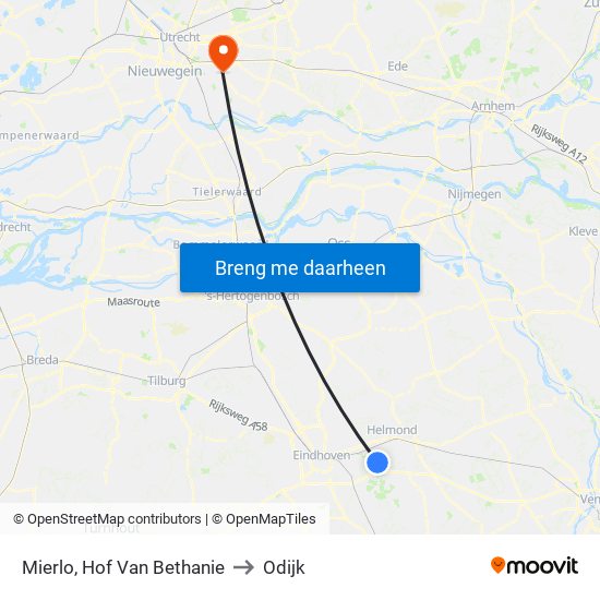 Mierlo, Hof Van Bethanie to Odijk map