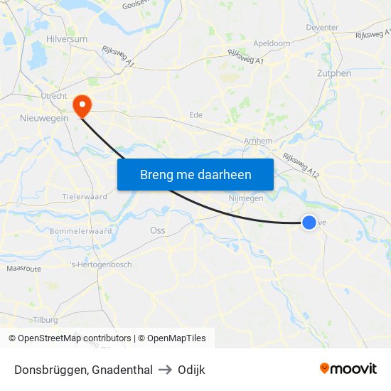 Donsbrüggen, Gnadenthal to Odijk map