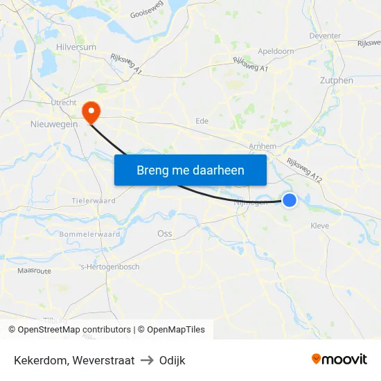Kekerdom, Weverstraat to Odijk map