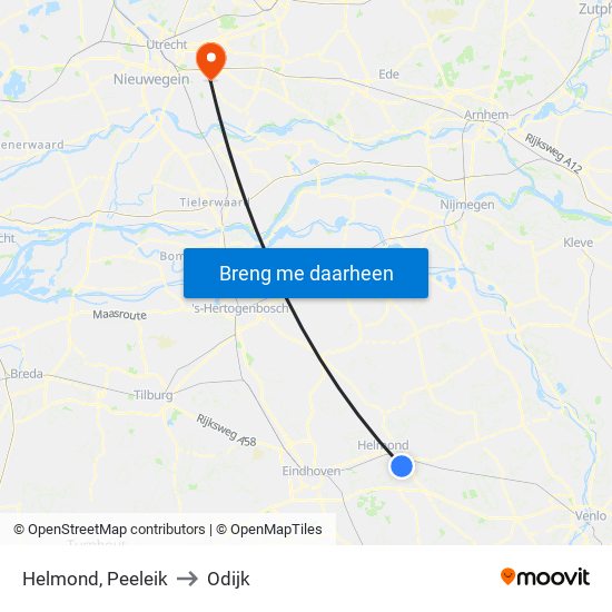 Helmond, Peeleik to Odijk map