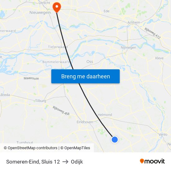 Someren-Eind, Sluis 12 to Odijk map
