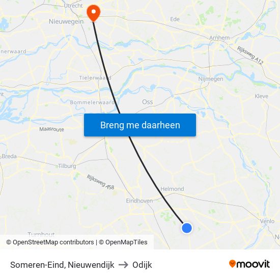 Someren-Eind, Nieuwendijk to Odijk map