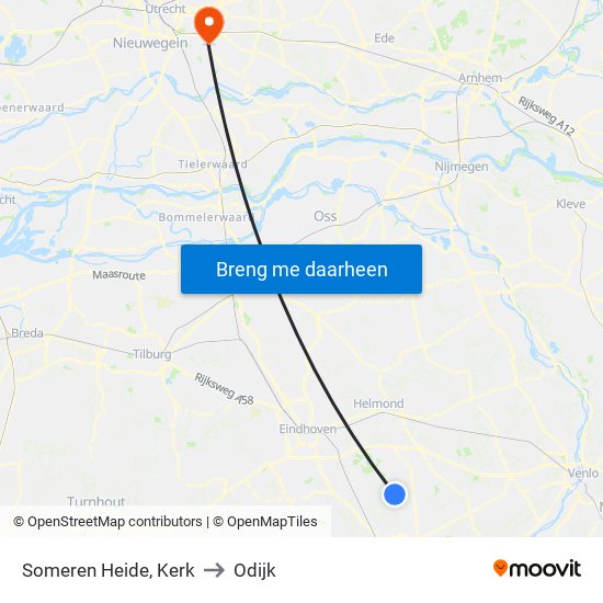 Someren Heide, Kerk to Odijk map