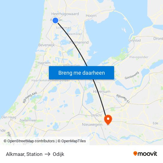 Alkmaar, Station to Odijk map
