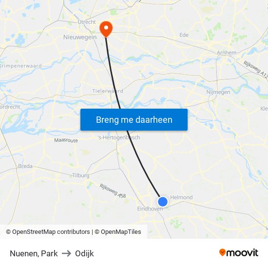 Nuenen, Park to Odijk map