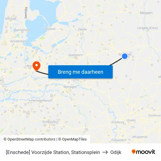 [Enschede] Voorzijde Station, Stationsplein to Odijk map