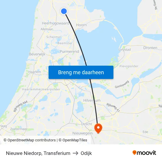 Nieuwe Niedorp, Transferium to Odijk map