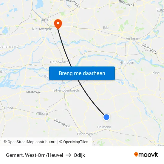Gemert, West-Om/Heuvel to Odijk map