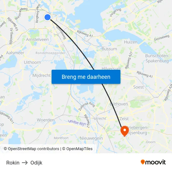 Rokin to Odijk map